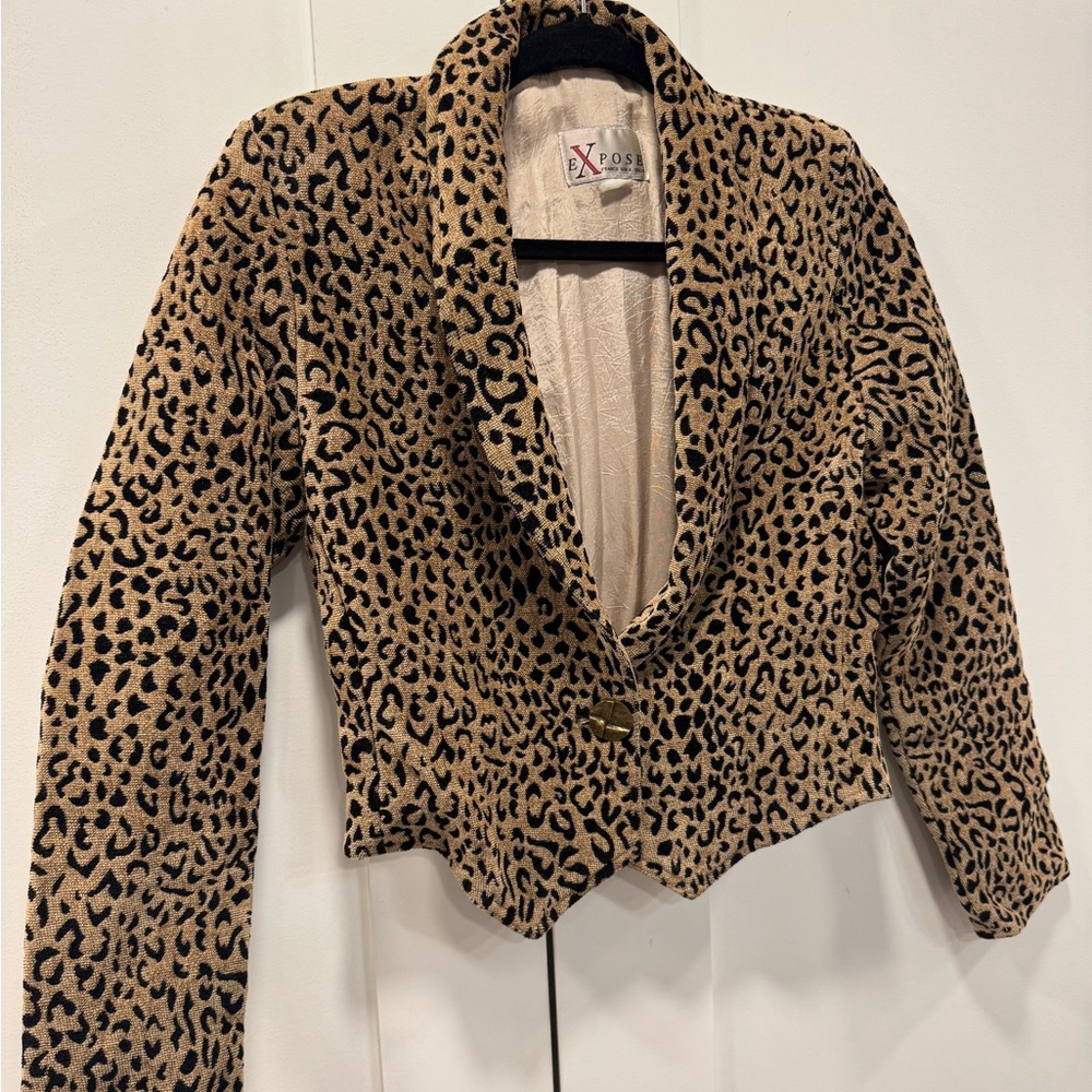 Y2K 90s Leopard cropped jacket